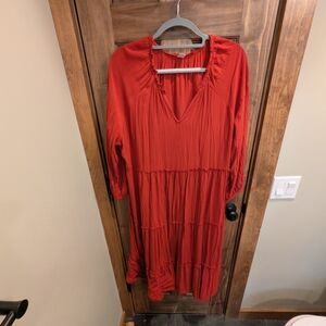 Old Navy Red Long Sleeve Dress